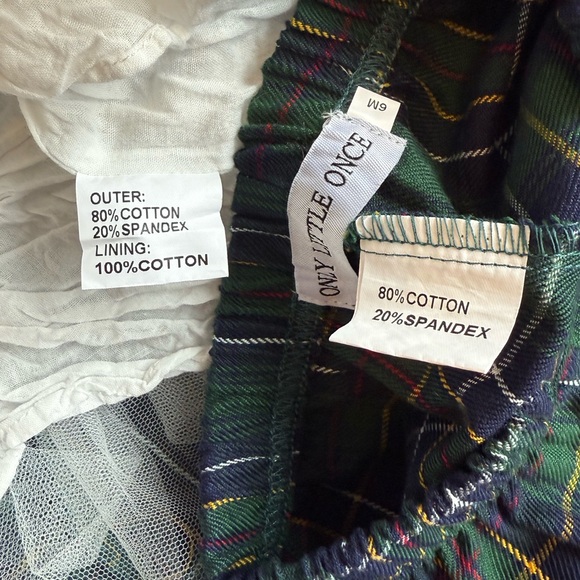 EUC Only Little Once Baby Girl Two Piece Dress + Bloomers-Plaid, Lace, Mistletoe - Picture 7 of 8